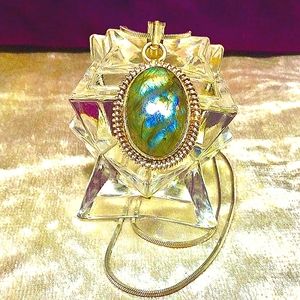 Stunning Labradorite 925 Sterling Silver Cabashon Necklace